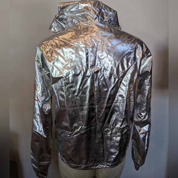 Forever 21 Nasa Graphic Metallic Windbreaker Silver woman's size S - Picture 12 of 12